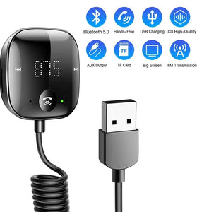 50Hz-20KHz Car Bluetooth Transmitter and Receiver Hands-Free Car FM Bluetooth Car Adapter Audio MP3 Player