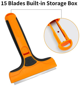 Wide Razor Blade Scraper Tool 4 Inch Glass Cleaner Replaceable SK5 Blades for Windows Paint Adhesive Removal