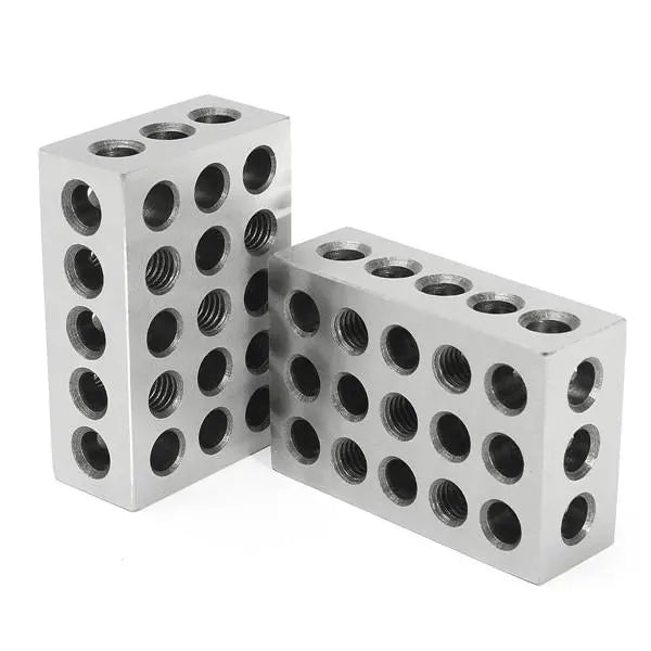 Machifit 2pcs 1x2x3 Inch Blocks 23 Holes Parallel Clamping Milling Tool Precision 0.0001 Inch