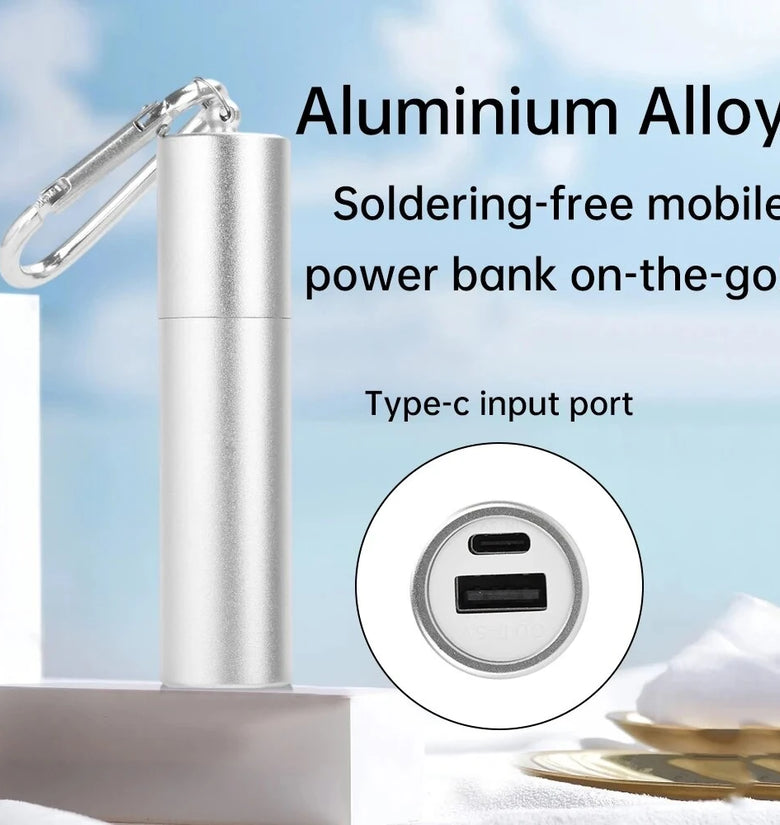 DIY Power Bank Kit Type-C Aluminum Alloy Supports 18650 21700 Battery 5V 2A Safety Protection Compact Design