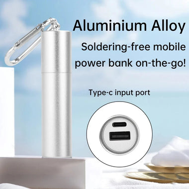 DIY Power Bank Kit Type-C Aluminum Alloy Supports 18650 21700 Battery 5V 2A Safety Protection Compact Design
