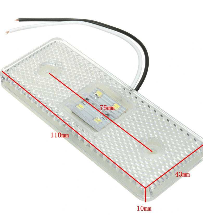 4 LED 24V Truck Trailer Lorry Side Marker Light Lamp Amber White Red