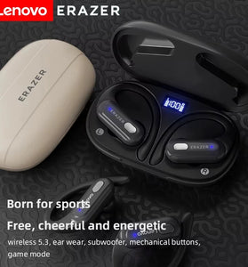 LENOVO ERAZER XT60Pro TWS Earbuds bluetooth 5.4 Earphone 10mm Lagre Dynamic AAC Audio DNS Call Noise Cancelling Digital Display 24H Playback Dual Mode Low Game Latency Earhooks Headphones