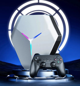 X10 128G Mech TV Game Console S905X4 Chip Quad Core Processor 4K HD Output Built-in 10300 Games Dual Rechargeable Wireless Controllers Support HD Output Retro Arcade TV Games Console