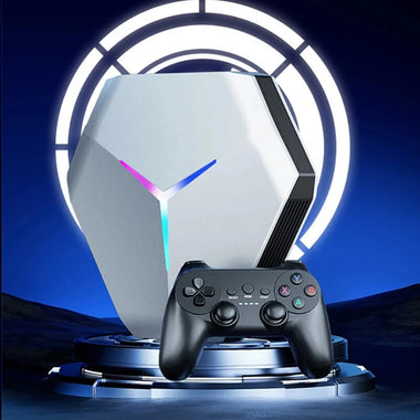 X10 128G Mech TV Game Console S905X4 Chip Quad Core Processor 4K HD Output Built-in 10300 Games Dual Rechargeable Wireless Controllers Support HD Output Retro Arcade TV Games Console