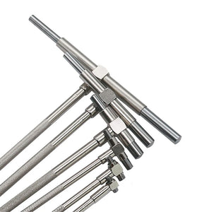 6PCS Telescopic Precision Gauge Set 8-150 mm Internal T Bore Hole Gauge Set Plated Square Head Telescopic Gauge Micrometer Measuring Tools