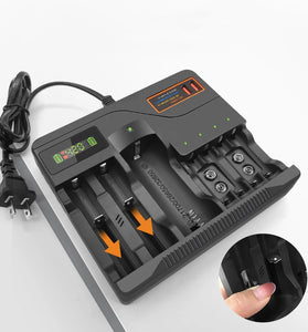 MS-889 Lithium Battery Multi-slot Charger 110-220V AA Battery 3.7V Lithium Battery 9V NiMH Battery Intelligent Charging IC Management
