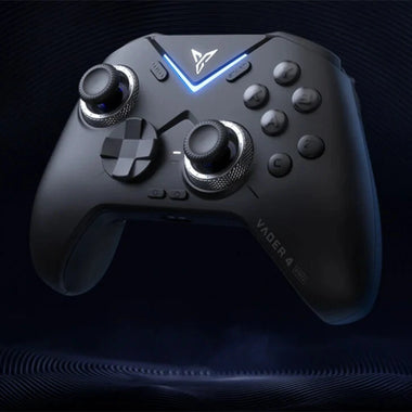 Flydigi Vader 4 Pro Tri-mode Game Controller RGB Wireless Gamepad with 40-100gf Adjustable Joystick Force-switching Vibration Trigger for PC Switch Android IOS Support 1000Hz Polling Rate