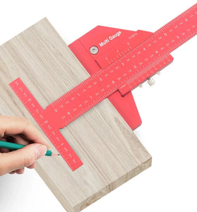 210mm/280mm Woodworking Scriber Marking Measuring Gauge T Ruler Aluminum Alloy Metric/Inch Scale for Carpentry and Woodworking