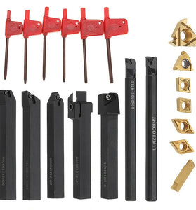 7pcs 12mm Shank Lathe Boring Bar Turning Tool Holder Set with Carbide Inserts