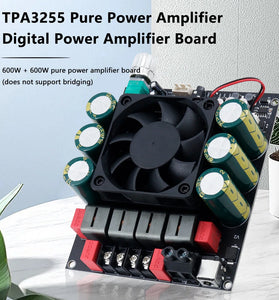 ZK-6002 600W 2 Channel Stereo Audio Amplifier Board High Power Class H Amp TPA3255 Chips Low Distortion Wide Voltage