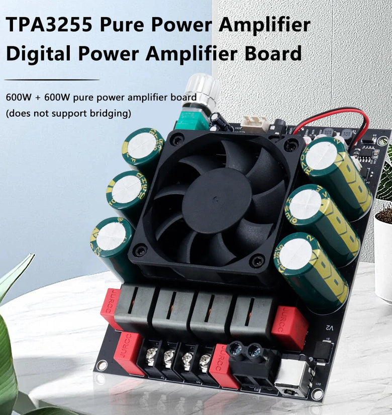 ZK-6002 600W 2 Channel Stereo Audio Amplifier Board High Power Class H Amp TPA3255 Chips Low Distortion Wide Voltage