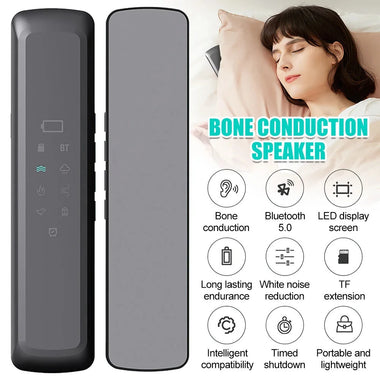 Mini bluetooth Bone Conduction Speaker Wireless Under Pillow Soundbar 3D Surround Sound LED Display Screen Support TF Card Playback White Noise Reduction Bass Soundbar