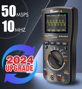 Mustool 10MHz Bandwidth 50Msps Sampling Rate MT8210PRO Auto Oscilloscope with High-Frequency Testing ACV Precision Measurement Auto Sleep Function for Energy Efficiency