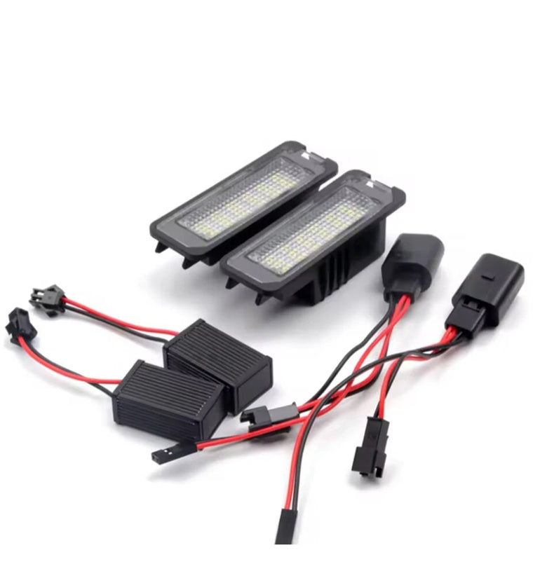 2PCS 12V LED License Plate Lights White Light 1K8943021 3D0943021A 3C5943021 1J6943021B for Volkswagen Golf 4/5