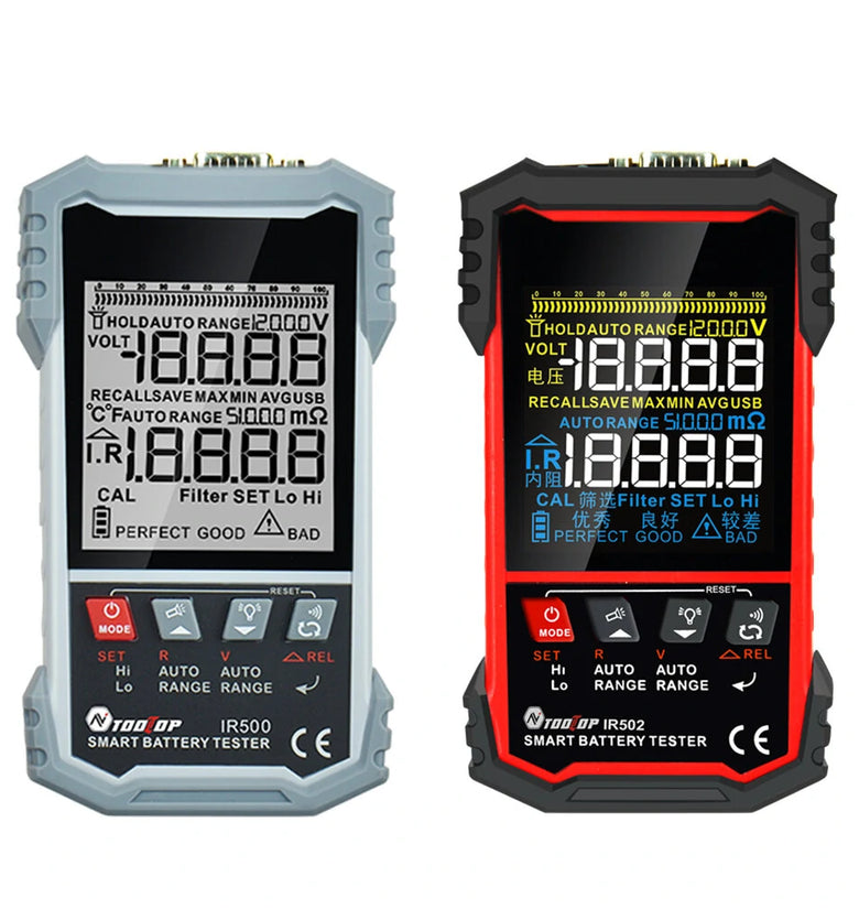 MUSTOOL IR502/IR500 120V 500 Battery Internal Resistance Tester 4-Wire Kelvin Test Lead-acid Lithium Nickel-cadmium Batteries Tool