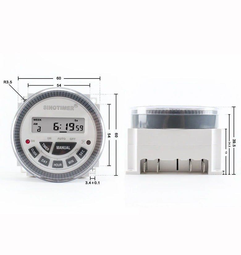 TM-619sH 10A Precision Digital Weekly Programmable Timer Switch  Replaceable Battery  Small Size