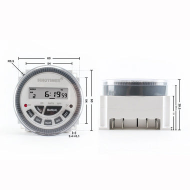 TM-619sH 10A Precision Digital Weekly Programmable Timer Switch  Replaceable Battery  Small Size