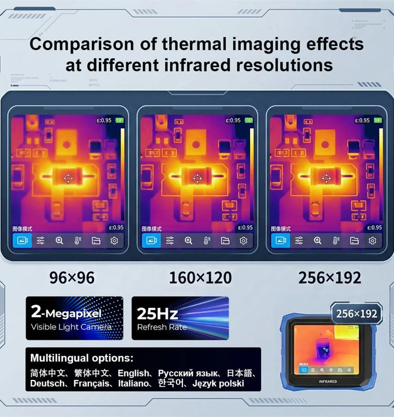 BT900 BT100 BT200  Handheld Thermal Imaging Camera Up To 256x192 IR Resolution -20C to 550C Range 25Hz 3.5 Inch Touchscreen Infrared Thermographic Imager