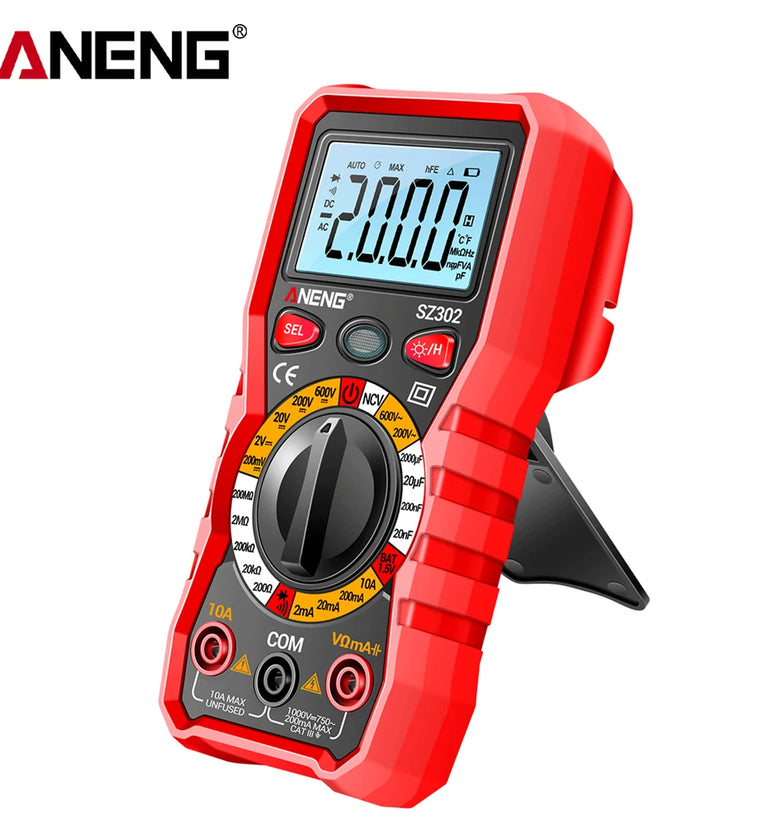 ANENG SZ302 Digital Multimeter AC/DC Votage Current Automatic Tester NCV Detector Resistance Ohm Ammeter Capacitance Meter