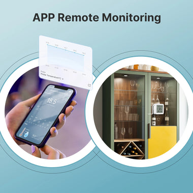 Moes Tuya WiFi Smart Temperature Humidity Sensor with 1M External Sensor Cable Probe APP Remote Monitor Work with Alexa Google Home
