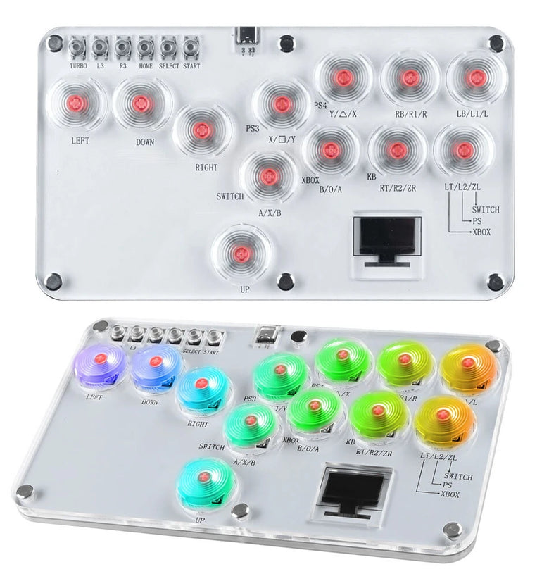 Hitbox 12-keys All-Button Leverless Arcade Joystick Controller Supports Turbo & Hot Swap Custom RGB Keyboard Compatible with PC/PS4/PS3/Switch