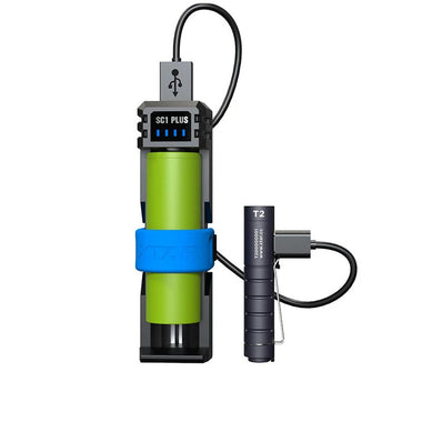 XTAR SC1 PLUS Single-Slot Battery Charger QC PD USB C 3A Fast Charging 21700 26650 26800 18650 NiMH Batteries 10W Power Bank