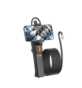 360 Rotation Inspection Camera HD 2MP Endoscope IP67 Waterproof 1m Cable LED Lights Android/iPhone Compatible Visual Image Video Recording Capabilities
