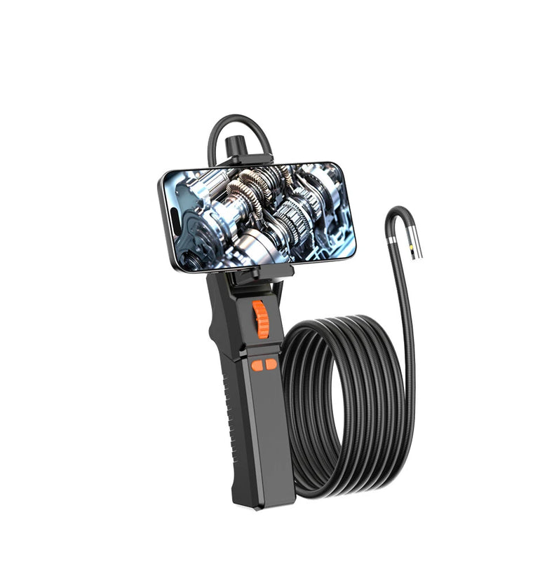 360 Rotation Inspection Camera HD 2MP Endoscope IP67 Waterproof 1m Cable LED Lights Android/iPhone Compatible Visual Image Video Recording Capabilities