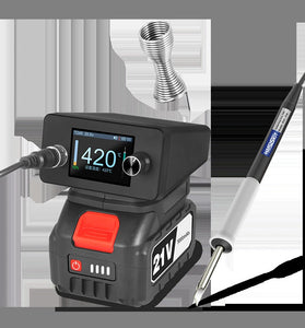 T12 Portable Wireless Soldering Station 75W Fast Heating Adjustable Temperature 100-450C Rechargeable Lithium Battery T12 Soldering Handle and Tip Included