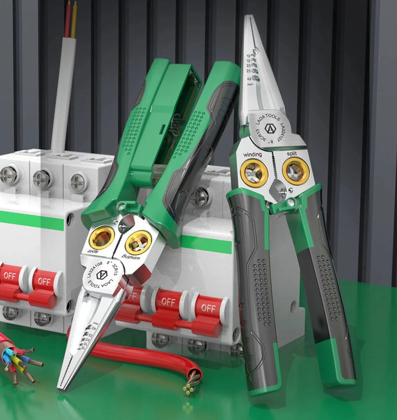 LAOA Multi-Functional Stainless Steel Wire Stripper 7-in-1 and 8-in-1 Models High Precision Electrical Tools Ergonomic Design and Shear Capacity 25 mm