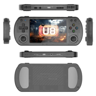 U8 128GB 4.0-inch IPS Screen Handheld Gaming Console Built-in 10000 Games Open Source Linux System Quad-core 3500mAh Battery Dual 3D Joystick Portable Pocket Video Player with Dual Horn Speakers