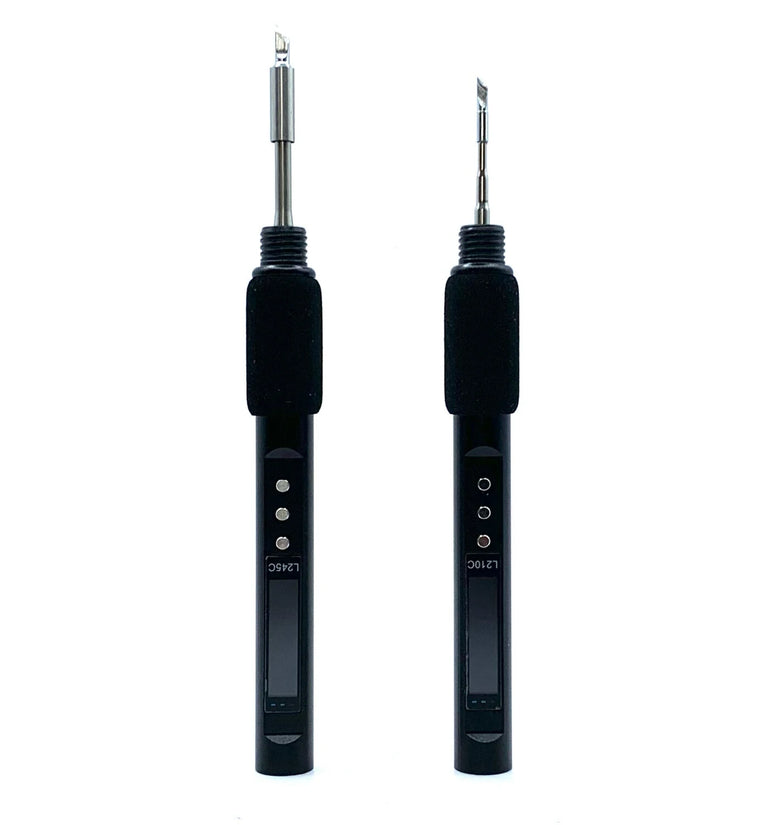 Mini Soldering Iron 100W High Power L210C/L245C 0.99-Inch TFT Color Screen Adjustable Temperature 50-500C Aluminum Alloy Body Fast Heating Compatible with USB Chargers and Power Banks