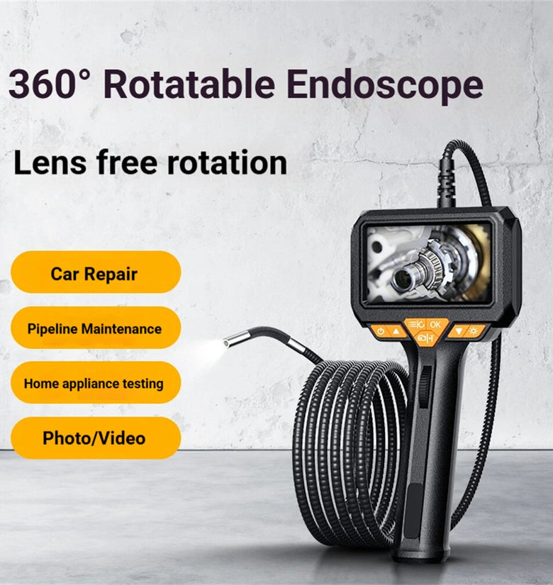 ZCF P330 1080P High Definition Industrial Endoscope 4.3Inch Large Screen 360 Rotating Lens Automotive Inspection Pipe Repair Tool