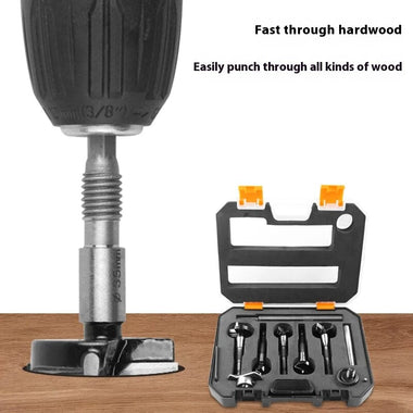 5/6/10pcs Woodworking Hole Opener Set Blue Carbide Adjustable Opener Drilling Wood Hinge Drill Bits Detachable Strong Back Plate 15-35mm