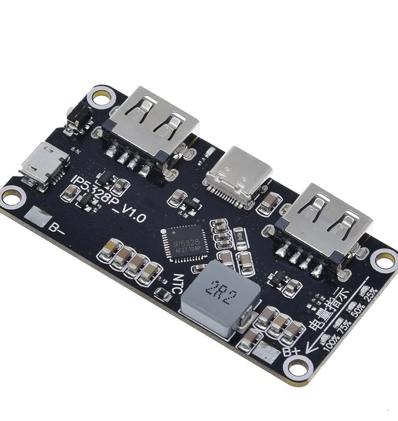 IP5328P Dual USB 18650 Battery Charger Board Mobile Power Motherboard 3.7V to 5V9V12V Step Up