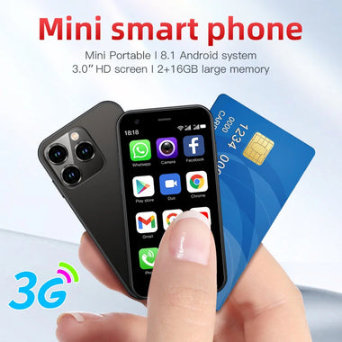 SOYES XS15 Mini 3.0 Inch 2GB RAM 16GB ROM 1000mAh Dual SIM Standby WiFi GPS Android 8.1 3G Quad Core Mobile Phone