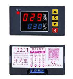 T3231 110V-220V 12V/24V Digital Time Delay Relay LED Cycle Timer Control Switch Adjustable Timing Relay Time Delay Switch