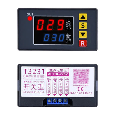 T3231 110V-220V 12V/24V Digital Time Delay Relay LED Cycle Timer Control Switch Adjustable Timing Relay Time Delay Switch