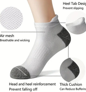 6 Pair Cotton Men Socks Comfy Solid Color Male's Short Sock Summer Cycling Breathable Mesh Running Ankle Socks