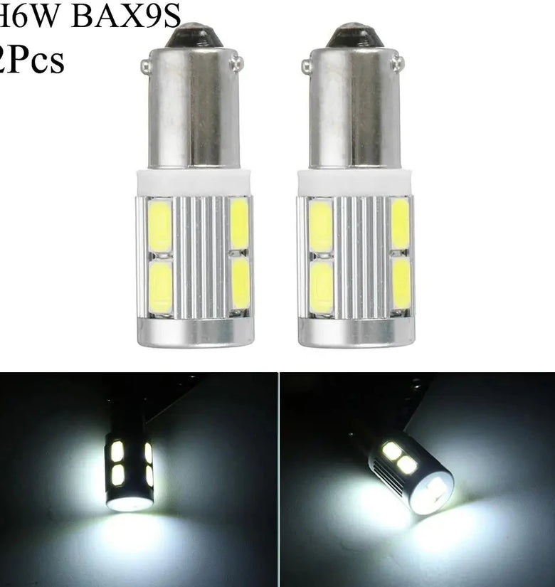 12V 2PCS High Brightness Width Indicator Light Bulb BAX9S H6W 10 SMD White Light LED Car Side Light for BMW 3 Series F30 F31
