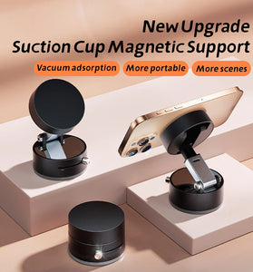 Foldable Magnetic Vacuum Phone Holder 360 Electric Suction Car Mount Double-Sided Swivel Stand for Car Mirror Gym Kitchen