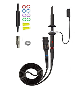 Universal Oscilloscope Probe with Accessories Kit High Performance Oscilloscope Probe Set 500MHz 300MHz 200MHz BNC Connector Dual Attenuation Modes 10:1 1:1 Gold Plated Pins Wide Compatibility Full Accessory Kit