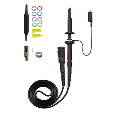 Universal Oscilloscope Probe with Accessories Kit High Performance Oscilloscope Probe Set 500MHz 300MHz 200MHz BNC Connector Dual Attenuation Modes 10:1 1:1 Gold Plated Pins Wide Compatibility Full Accessory Kit