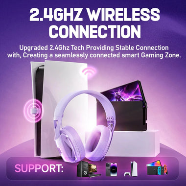 Picun G1 Wireless Headset bluetooth Gaming Headset 40mm Driver 3D Spatial Audio Low Gaming Delay 30H Battery Life Gamer Headphones with ENC HD Mic