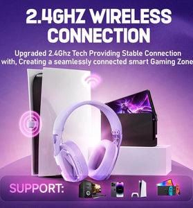 Picun G1 Wireless Headset bluetooth Gaming Headset 40mm Driver 3D Spatial Audio Low Gaming Delay 30H Battery Life Gamer Headphones with ENC HD Mic