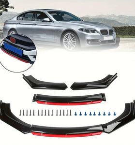 Car Front Bumper Lip Splitter Universal Aerodynamic Body Kit Spoiler Diffuser Protector Impact-Resistant Enhances Downforce Stylish
