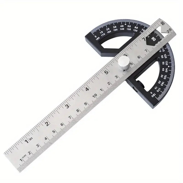 Woodworking Edge Ruler Protractor Angle Gauge Measure Carpenter Tool