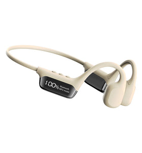 New Display Screen Bone Conduction Bluetooth 5.4 Earphone With 32GB Memory 360 Panoramic Sound High&Low Dual Diaphragm 3D Ultra-Sensory Display Screen IP68 Depth Wateproof and Sweatproof Earclips Sports Headphones