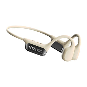 New Display Screen Bone Conduction Bluetooth 5.4 Earphone With 32GB Memory 360 Panoramic Sound High&Low Dual Diaphragm 3D Ultra-Sensory Display Screen IP68 Depth Wateproof and Sweatproof Earclips Sports Headphones
